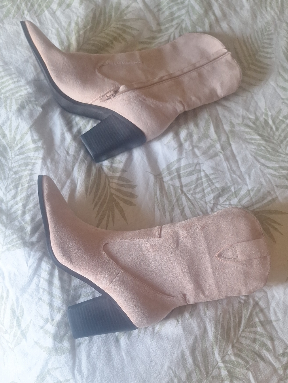 Women's Blush Pink Suede Ankle Boots